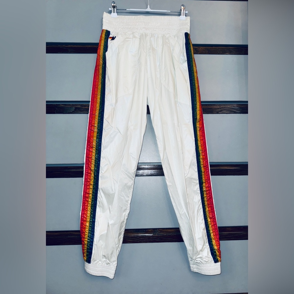 AVIATOR NATION π 5 Stripe Windbreaker Jacket Small & Wind Pant XS Vintage White - Picture 12 of 14